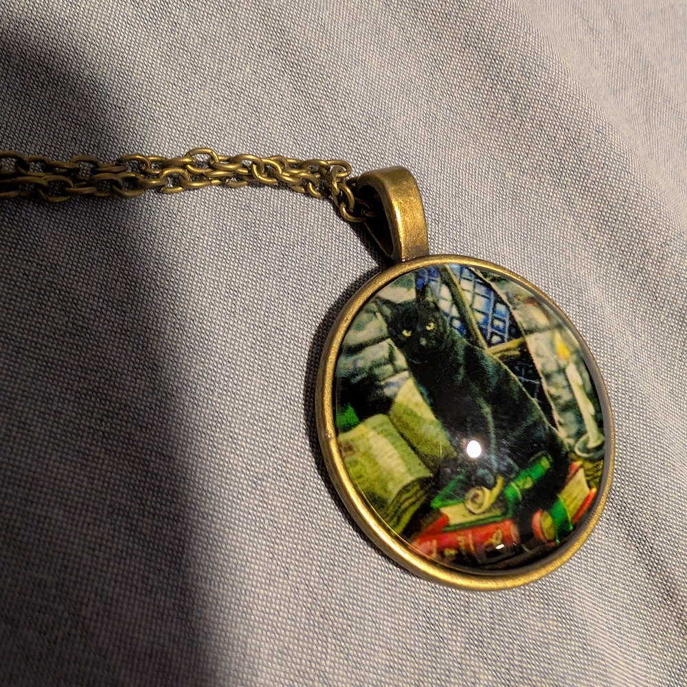 Black Cat Pendant Necklace